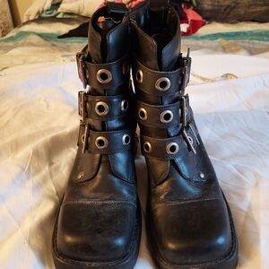 Vintage Harley-Davidson Black Leather Boots